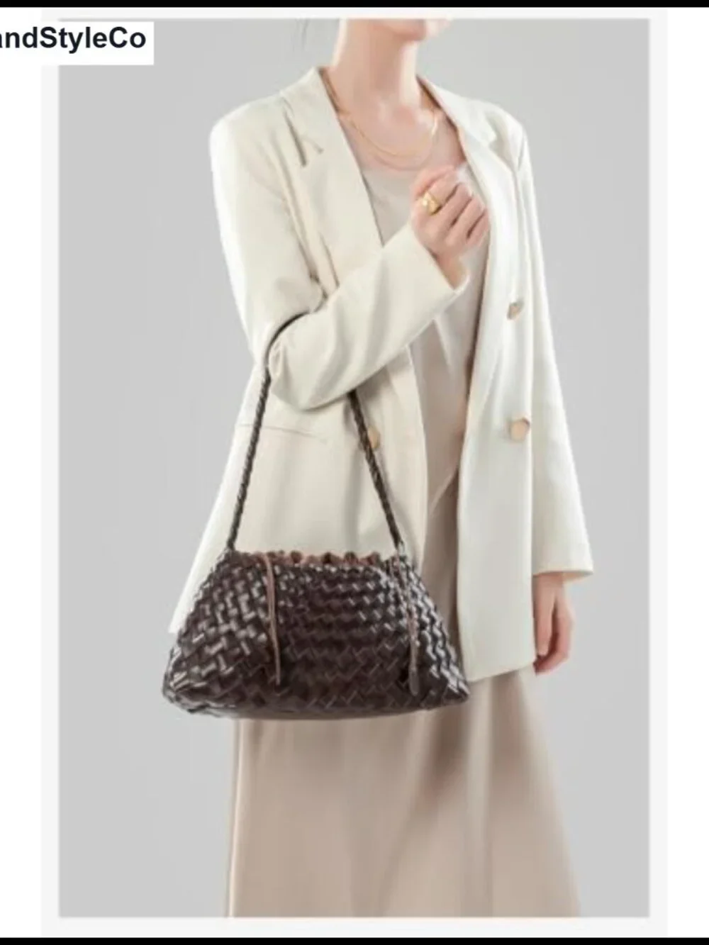 Woven Hobo Bag for Women Trendy Shoulder Purse PU Leather